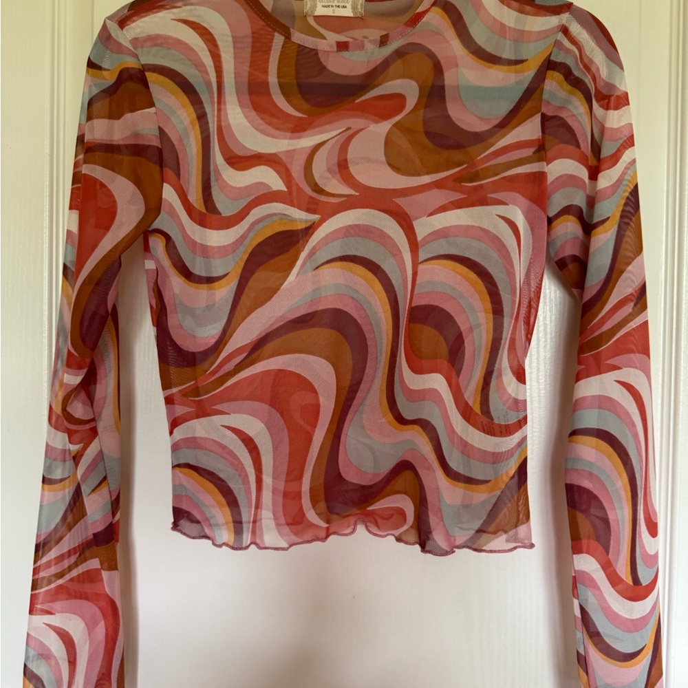 Colorful Swirl Long Sleeve Top